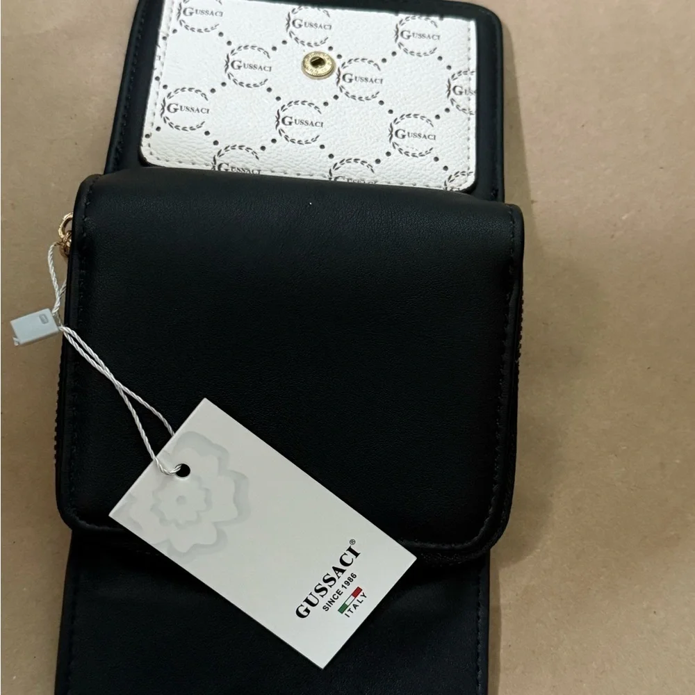 Gussaci Black and Cream Women's Wallet